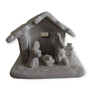 Vintage Ceramic White Nativity Scene